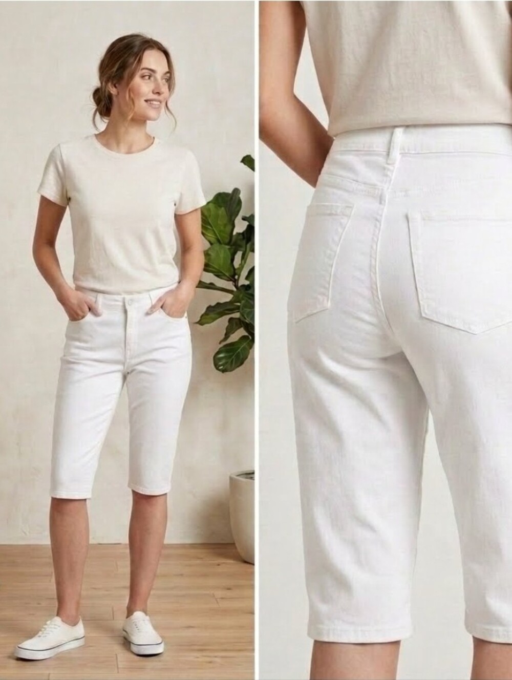 d. jeans White Women’s Relaxed Denim Capri
